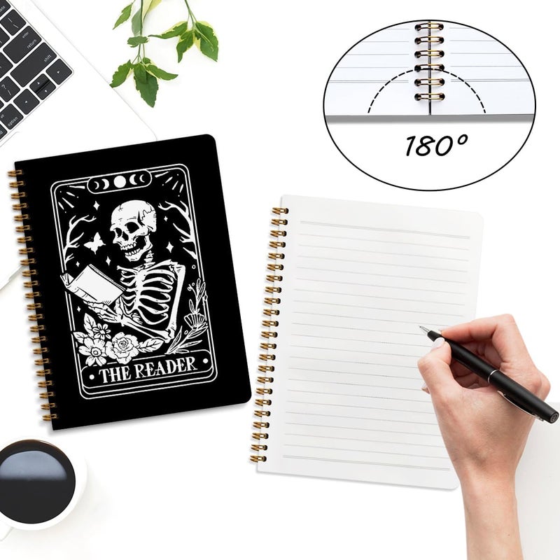 CQM 2 Packs the Reader Goth Tarot Spiral Notebook Gothic Tarot Cards Notebook Journal Gifts for Women Teacher Friend Teens College Ruled Journals for Writing Journaling Notebooks Office Classroom Supplies - Image 3